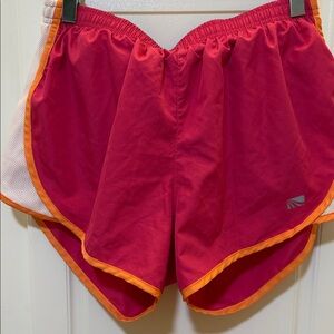 Women's Red and Orange Athletic Shorts
